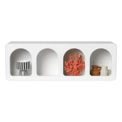Xenos 4 vakkenkast Zaha organic - MDF - wit - 20x60x15 cm- Vakkenkasten|Wandkasten