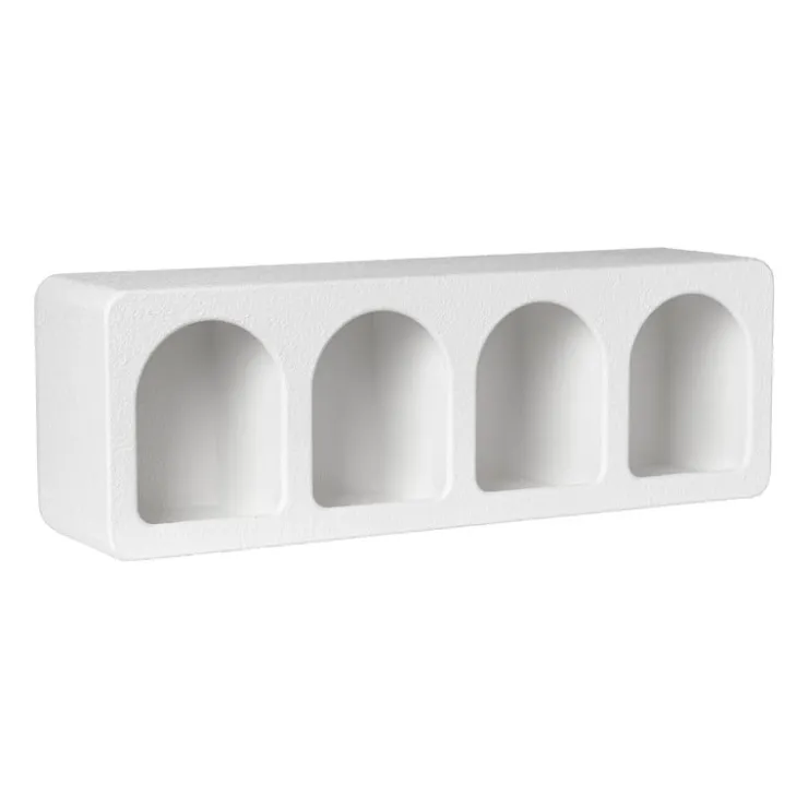 Xenos 4 vakkenkast Zaha organic - MDF - wit - 20x60x15 cm- Vakkenkasten|Wandkasten