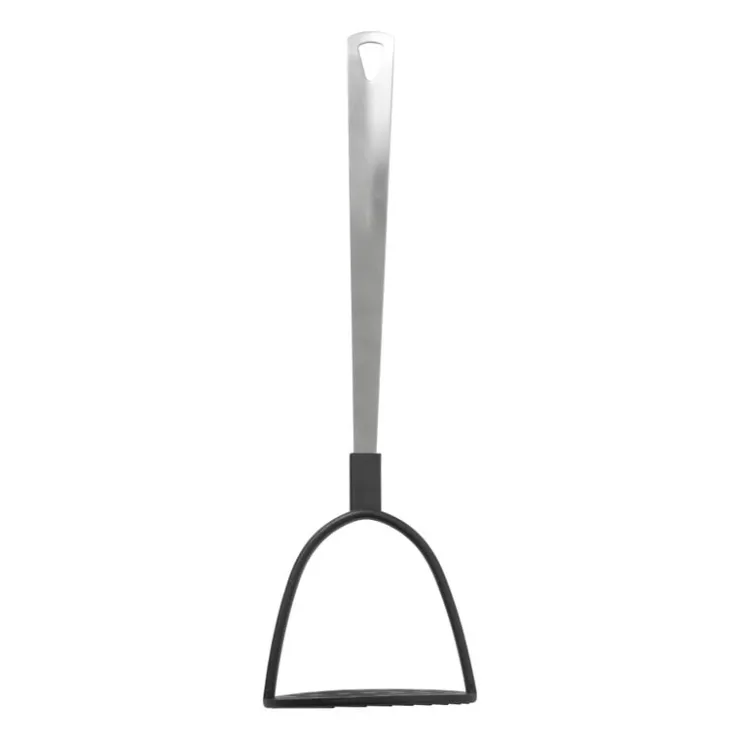 Xenos Aardappelstamper London - zilverkleurig - 34 cm- Keukengerei