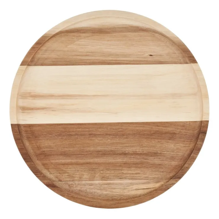 Xenos Acacia tray rond - ø28 cm- Borrelplanken|Kaarsenplateaus