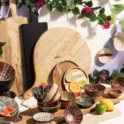 Xenos Acacia tray rond - ø16 cm- Borrelplanken|Kaarsenplateaus