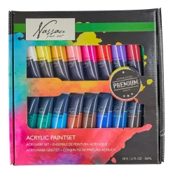 Xenos Acrylverf - 18 kleuren - 25x25x3 cm- Verf