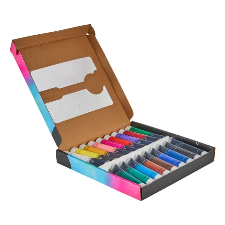 Xenos Acrylverf - 18 kleuren - 25x25x3 cm- Verf
