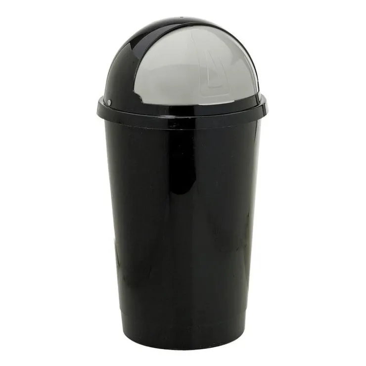 Xenos Afvalton bullit - 50 liter - zwart- Prullenbakken