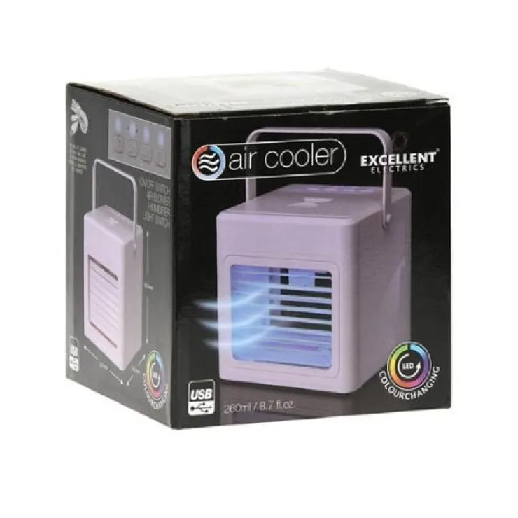 Xenos Air Cooler USB - met LED verlichting - 16x16x16.5 cm- Ventilatoren
