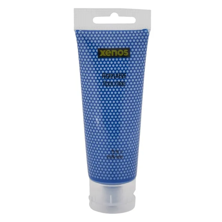 Xenos Arcylverf in tube - blauw - 75 ml- Verf