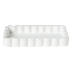 Xenos Badkamer plateau golf - wit - 3x18x10 cm- Badkamer Accessoires