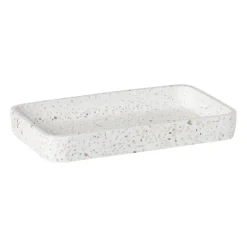 Xenos Badkamer plateau Terrazzo - wit - 2.5x19x11 cm- Badkamer Accessoires