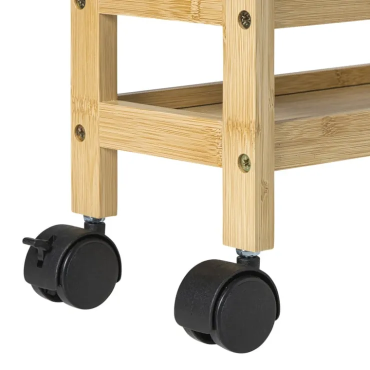 Xenos Badkamer trolley - bamboe - 74.5x36x15 cm- Badkamer Accessoires|Keukentrolleys