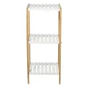 Xenos Badkamerrek - naturel/wit - 79x34x33 cm- Badkamer Accessoires|Doucherekjes