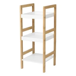 Xenos Badkamerrek - naturel/wit - 72x30x30 cm- Badkamer Accessoires|Doucherekjes