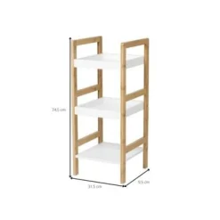 Xenos Badkamerrek - naturel/wit - 72x30x30 cm- Badkamer Accessoires|Doucherekjes