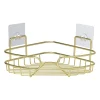 Xenos Badkamerrek hoek - goudkleurig - 21.5x21.5x10 cm- Badkamer Accessoires|Doucherekjes