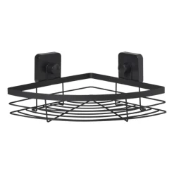Xenos Badkamerrekje hoek - zwart - 5.5x22.5x31 cm- Badkamer Accessoires