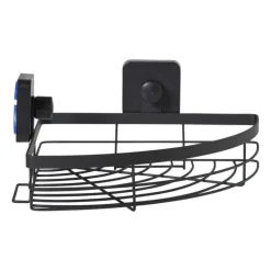 Xenos Badkamerrekje hoek - zwart - 5.5x22.5x31 cm- Badkamer Accessoires