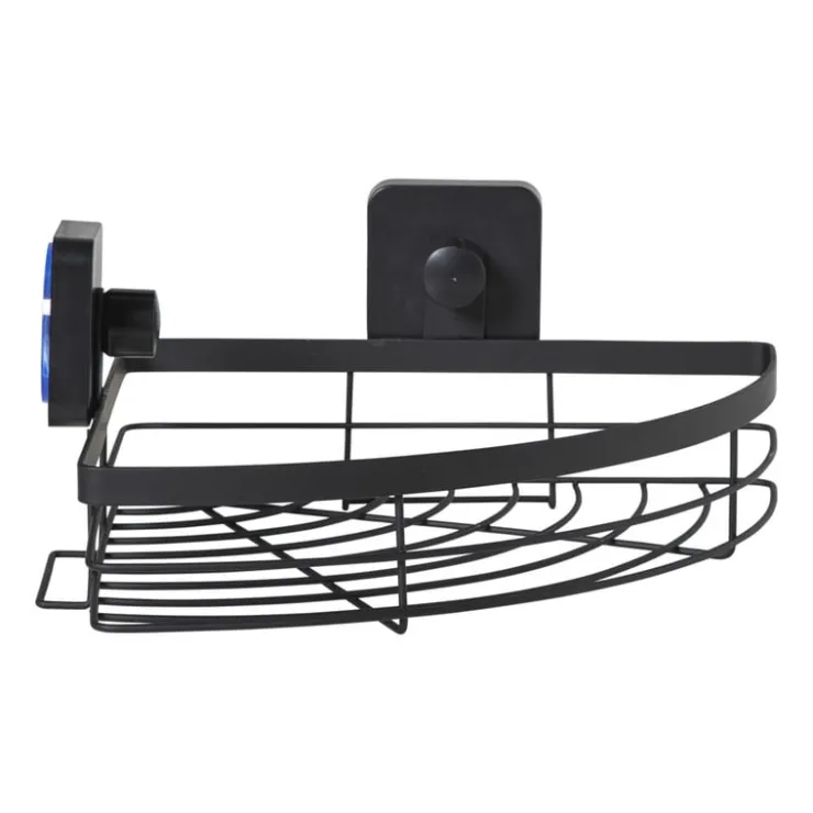 Xenos Badkamerrekje hoek - zwart - 5.5x22.5x31 cm- Badkamer Accessoires