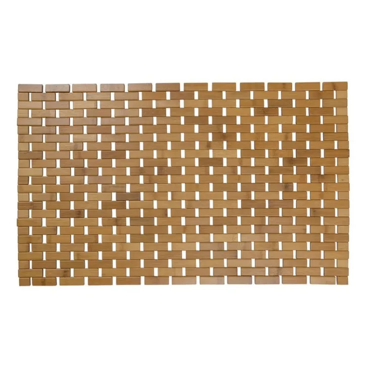 Xenos Badmat bamboe - 50x80 cm - met anti-slip strips- Badmatten