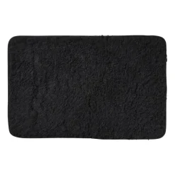 Xenos Badmat fluffy - zwart - 45x70 cm- Badmatten
