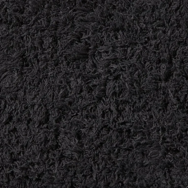 Xenos Badmat fluffy - zwart - 45x70 cm- Badmatten