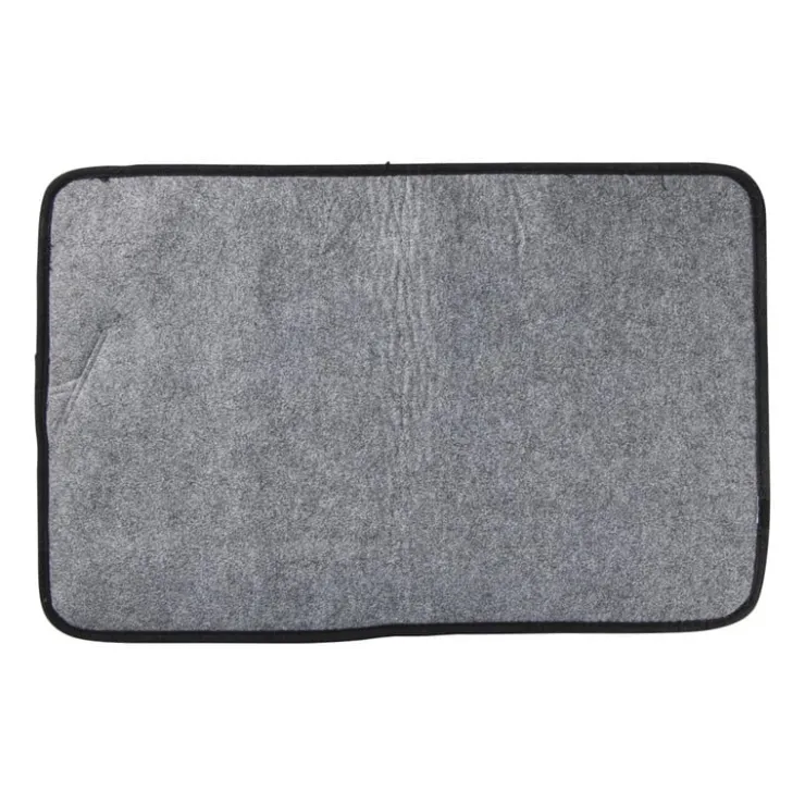 Xenos Badmat fluffy - zwart - 45x70 cm- Badmatten