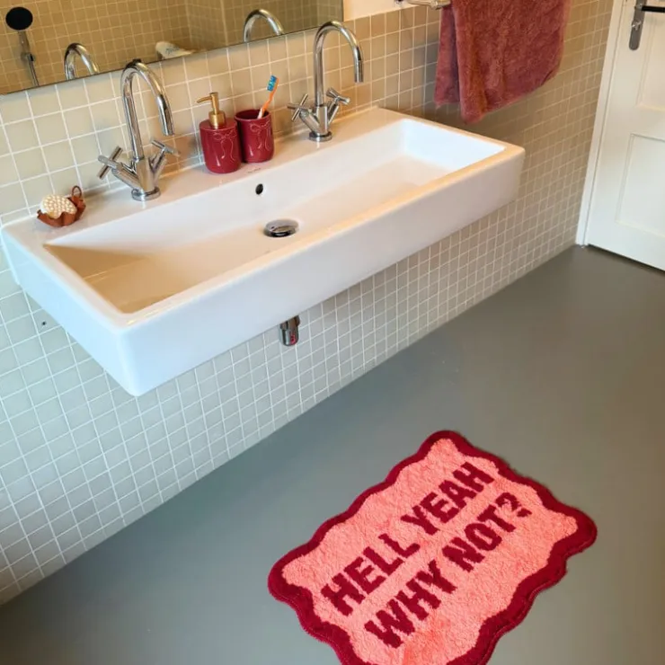 Xenos Badmat hell yeah why not - roze - 50x70 cm- Badmatten