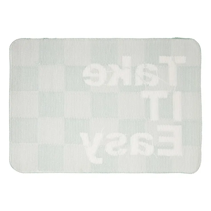 Xenos Badmat Take it Easy - groen/wit - 50x70 cm- Badmatten