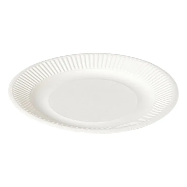 Xenos Bagasse bord - wit - ø18.5x2 cm- Wegwerpservies