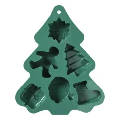 Xenos Bakvorm kerstfiguren - groen - 22x18x2.5cm- Bakvormen|Kerst Bakken