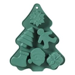 Xenos Bakvorm kerstfiguren - groen - 22x18x2.5cm- Bakvormen|Kerst Bakken