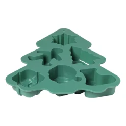 Xenos Bakvorm kerstfiguren - groen - 22x18x2.5cm- Bakvormen|Kerst Bakken