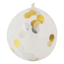 Xenos Ballon confetti - goud/wit - set van 6- Ballonnen|Bruiloft
