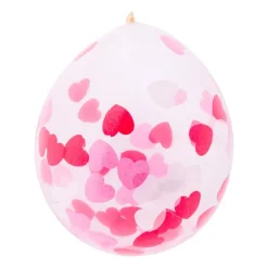 Xenos Ballon confetti - hartjes - set van 6- Ballonnen|Bruiloft