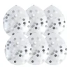 Xenos Ballonnen confetti - zilver - set van 6- Ballonnen|Bruiloft