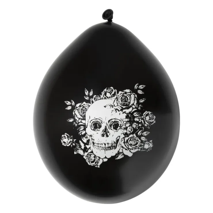 Xenos Ballonnen Day of the Dead - zwart/wit - set van 6- Ballonnen
