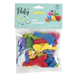 Xenos Ballonnen hart - multikleur - set van 20- Ballonnen|Kinderfeestjes