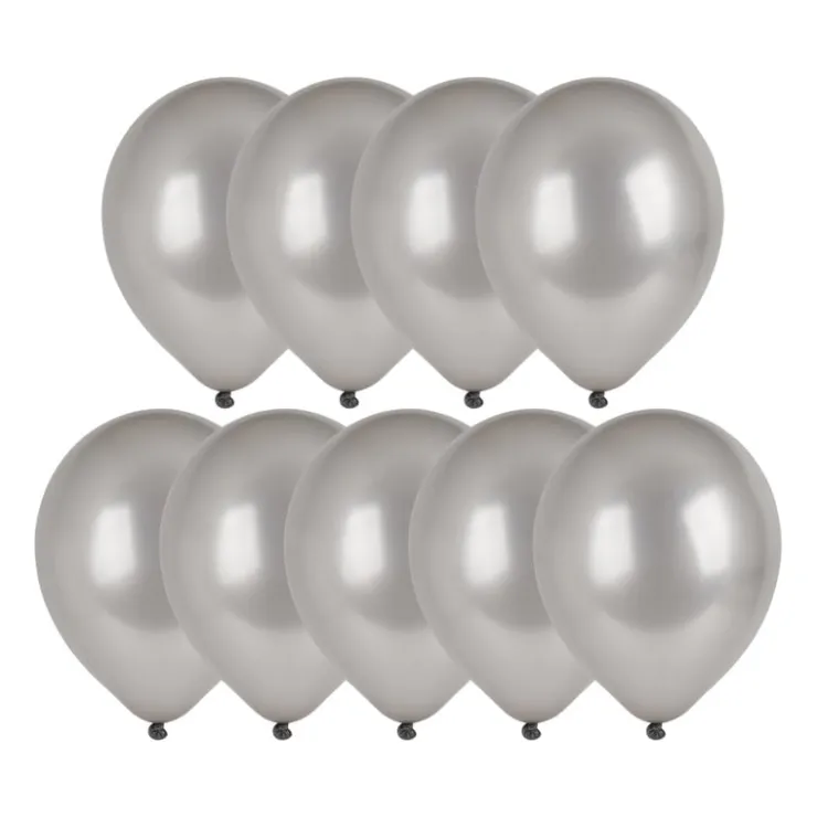 Xenos Ballonnen metallic - zilver - set van 9- Ballonnen|Bruiloft