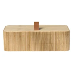 Xenos Bamboe kistje met deksel Jesse - 6x20x10 cm - naturel- Manden|Manden