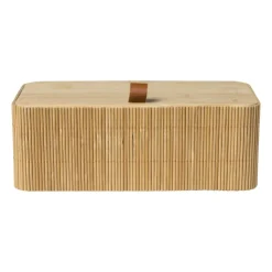 Xenos Bamboe kistje met deksel Jesse - 8x23x13 cm - naturel- Manden|Manden