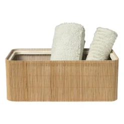Xenos Bamboe kistje met deksel Jesse - 10x27x15.5 cm - naturel- Manden|Manden