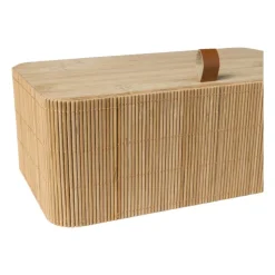 Xenos Bamboe kistje met deksel Jesse - 10x27x15.5 cm - naturel- Manden|Manden