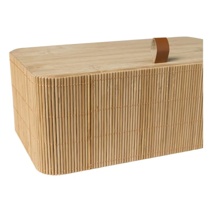 Xenos Bamboe kistje met deksel Jesse - 10x27x15.5 cm - naturel- Manden|Manden