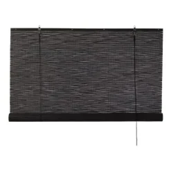Xenos Bamboe rolgordijn - zwart - 90x180 cm- Rolgordijnen