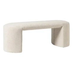 Xenos Bank Sara bouclé - beige - 45x120x44 cm- Bankjes
