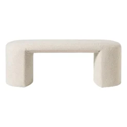 Xenos Bank Sara bouclé - beige - 45x120x44 cm- Bankjes