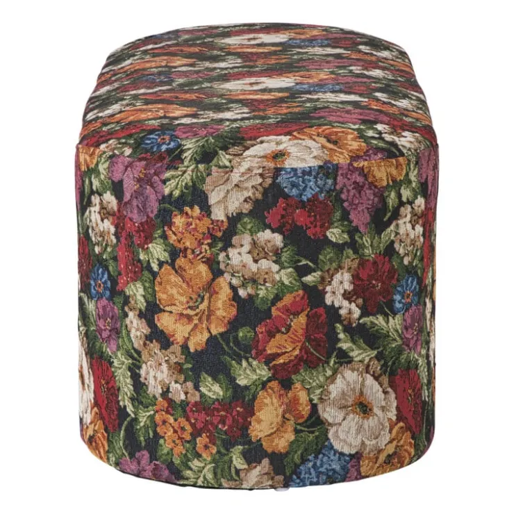 Xenos Bankje bouquet - rood/paars/zwart - 44x120x45 cm- Bankjes