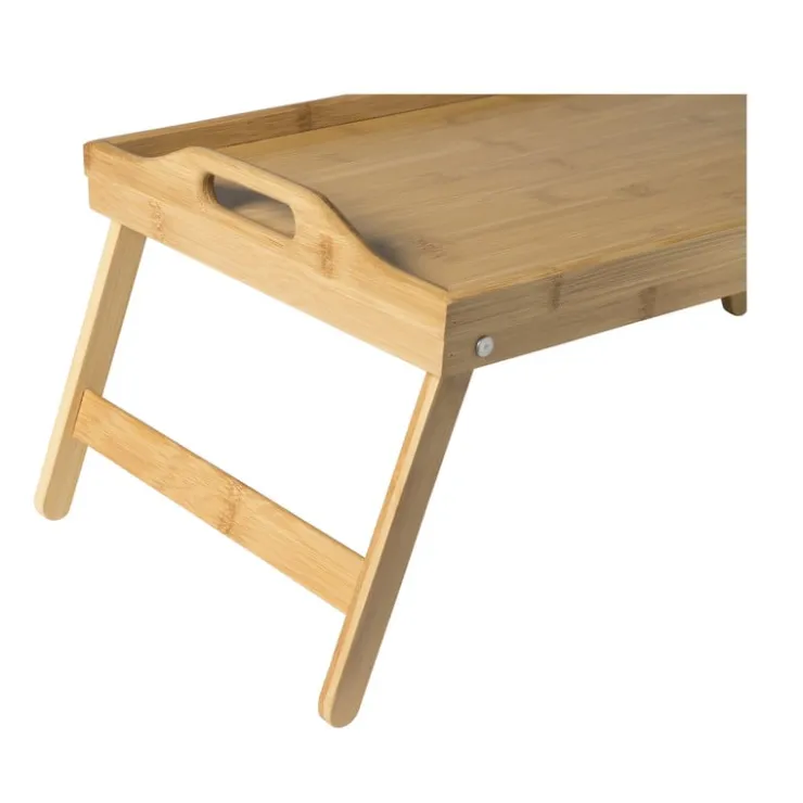 Xenos Bed dienblad - bamboe - 31x58x22 cm- Dienbladen