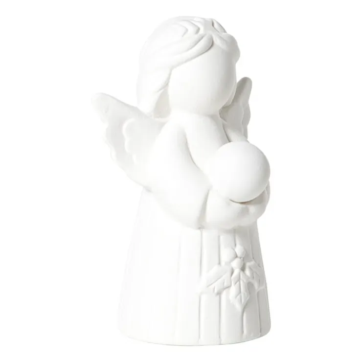 Xenos Beeldje kerstengel - wit - 10.5x6.7x5.8 cm- Kerstfiguren