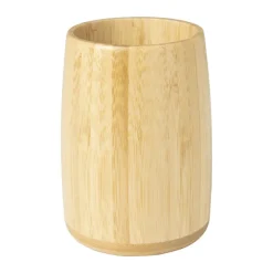 Xenos Beker bamboe - naturel - ø8x11 cm- Badkamer Accessoires