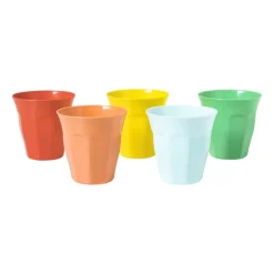 Xenos Beker facet - geel - 250 ml- Buitenservies|Kinderservies