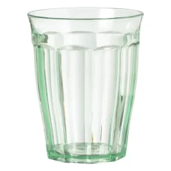 Xenos Beker met facetten - groen - 450 ml- Buitenservies|Waterglazen